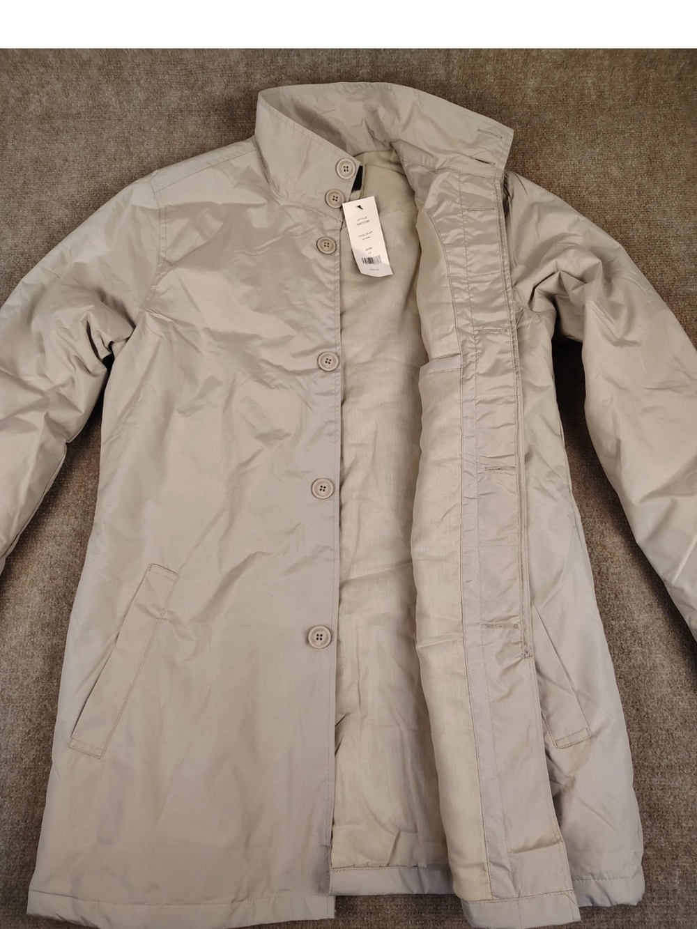Men’s French Connection Stone Raincoat Lined Jacket Style 55TOB Size Medium